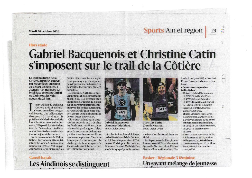 Christine Catin brille sur le Trail de la Côtière !